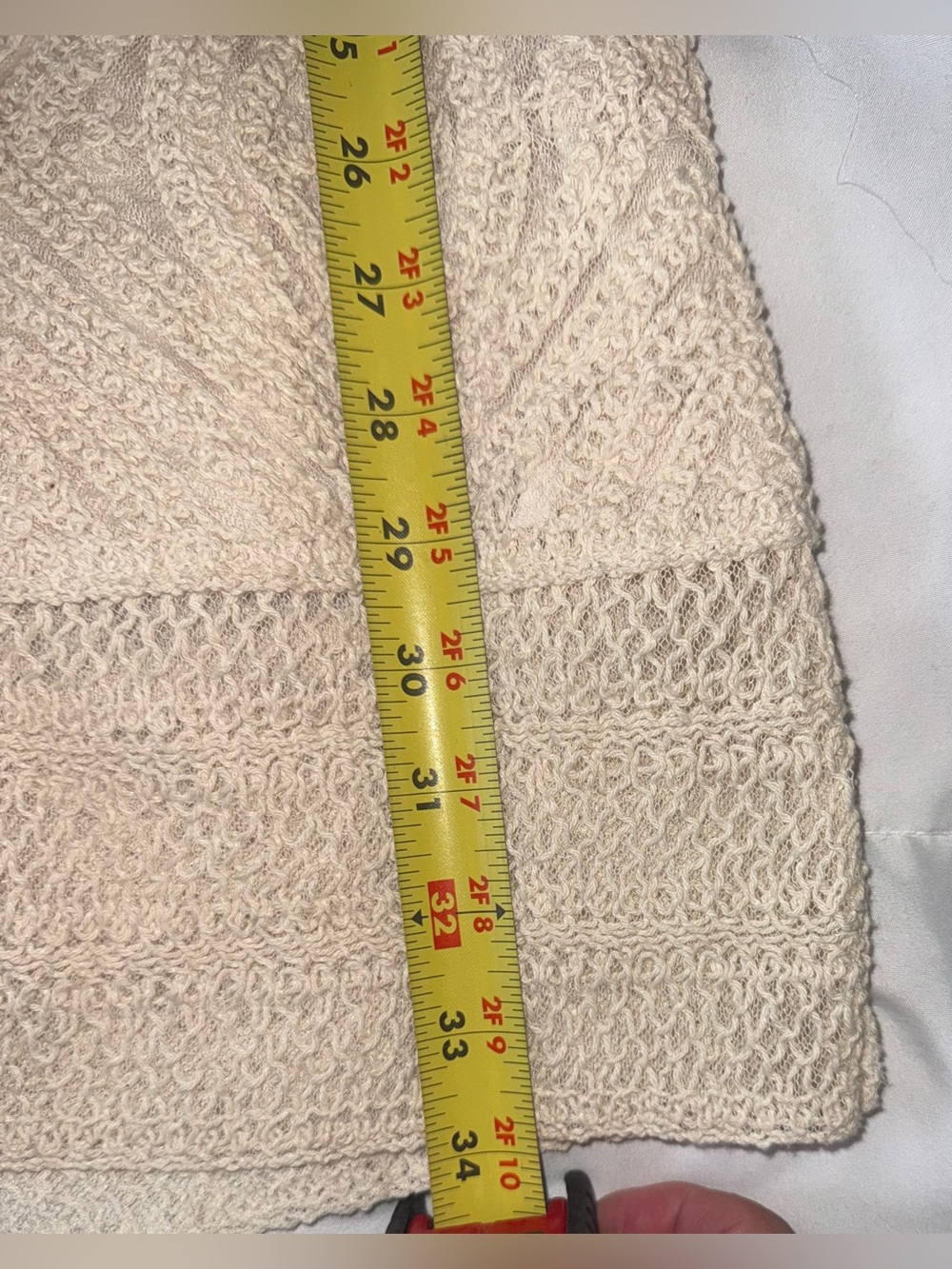 Cream Textured Midi Skirt - Picture 9 of 12